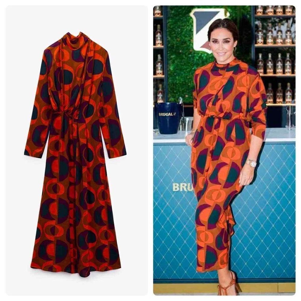 Zara printed midi dress